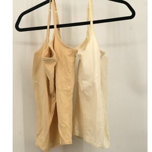 Lot of 2 J.Jill Womens Stretch Tank Top Adjustable Strap Sleeveless Size S Cream